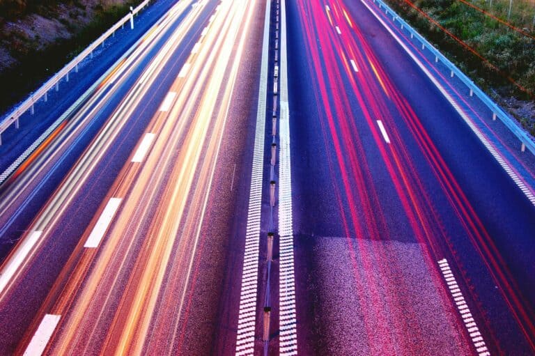 Time lapse photography of road